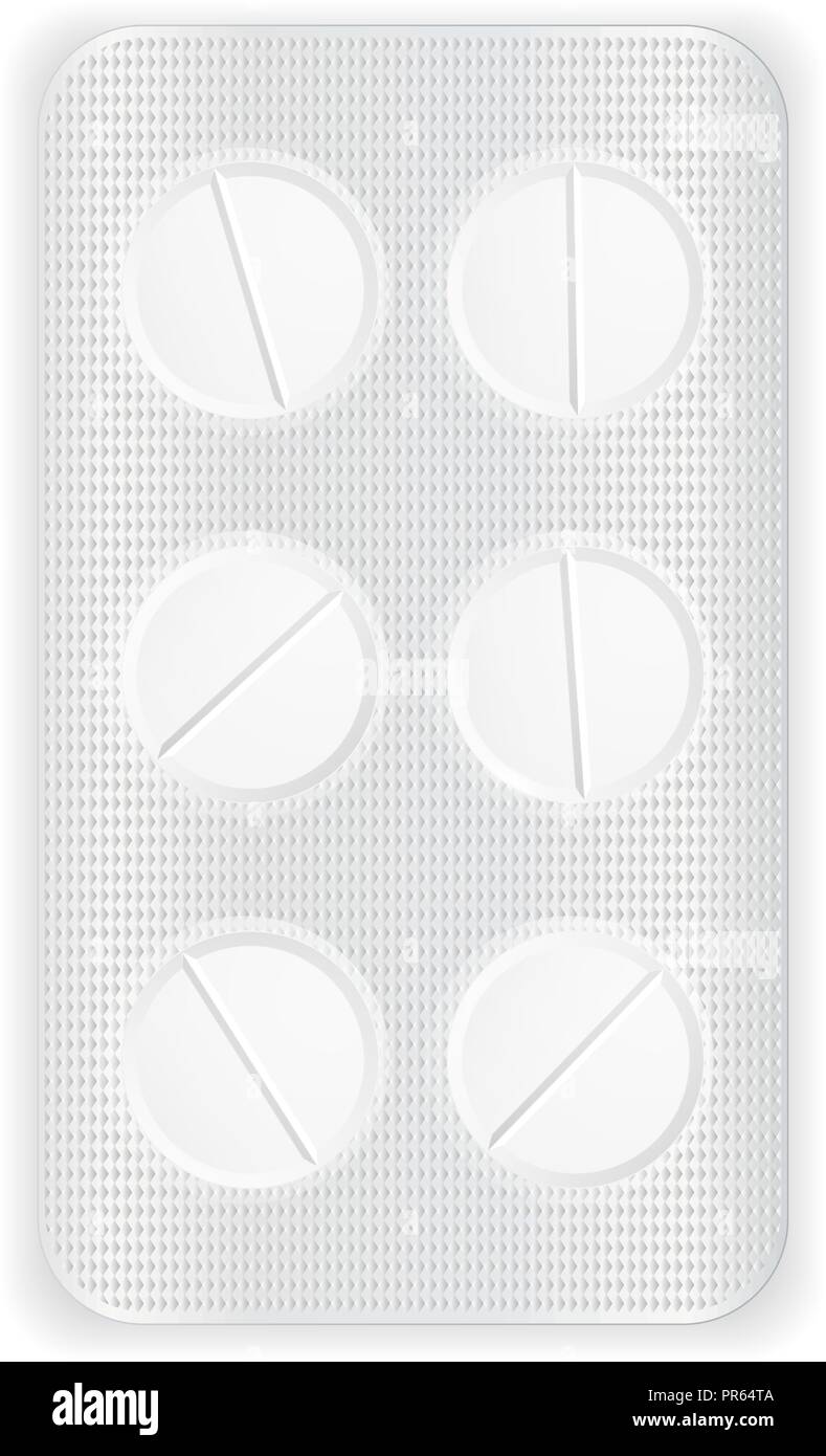 Blister pack with tablets Stock Vector