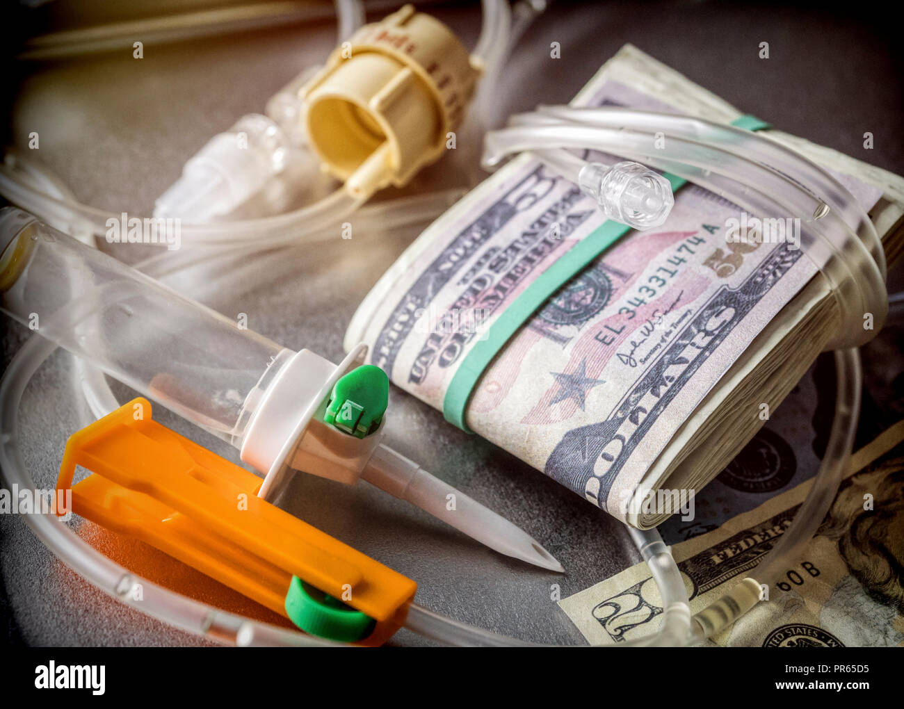 Irrigation system in a laboratory, conceptual image on medical