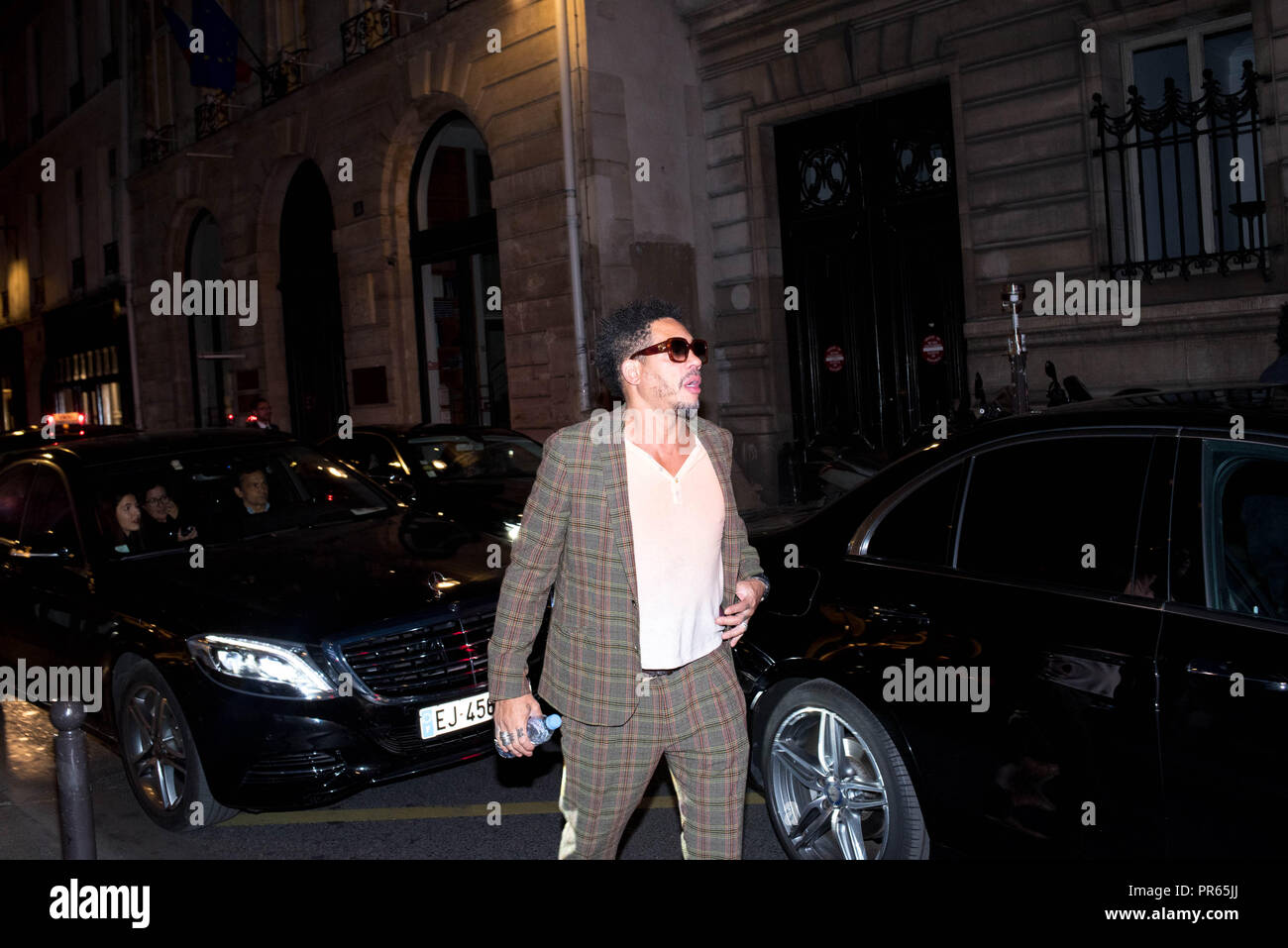 Fashion Week in Paris: Joey Starr arrives for Etam Live SHow takes