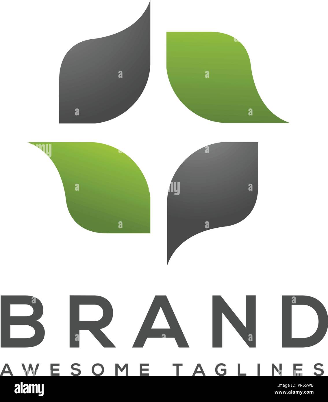 creative abstract Leaves Eco Logo square shape design vector Stock Vector