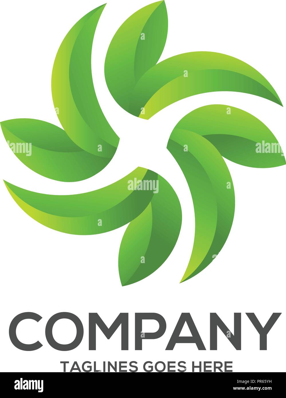 Eco environment green leaf nature  logo vector, Nature green leaf vector logo logotype Stock Vector