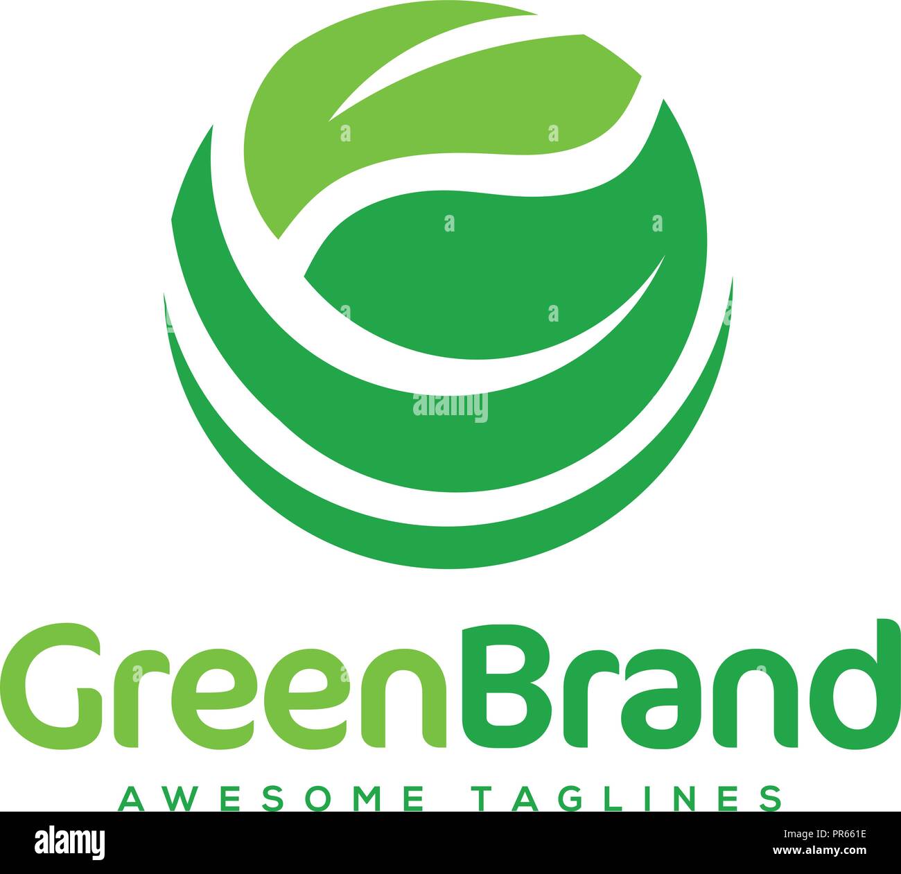 green leaf circle vector logo,Eco graphic creative template. nature ...