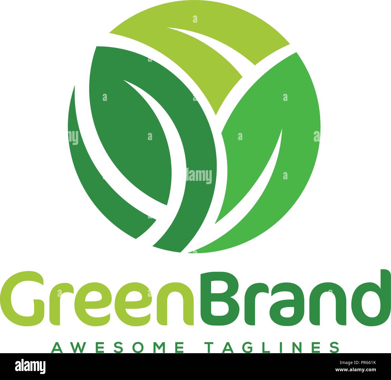 green leaf circle vector logo,Eco graphic creative template. nature ...
