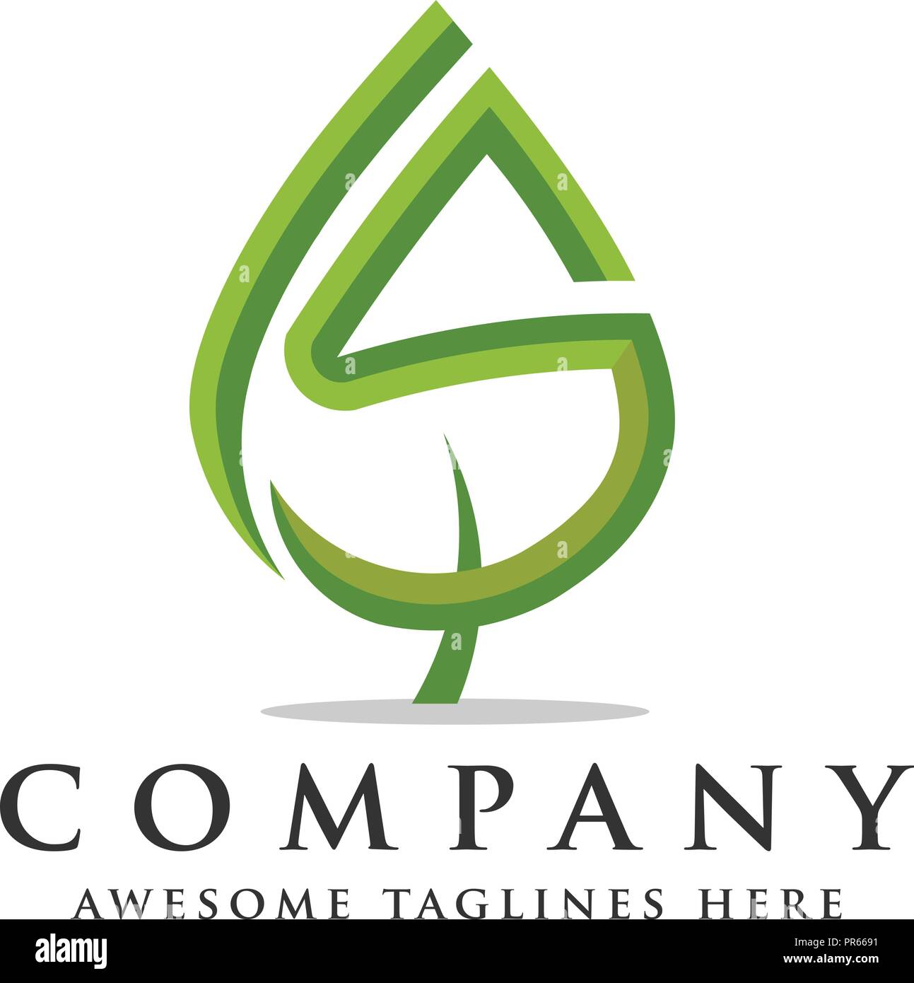 creative and unique  letter s green leaf logo vector Stock Vector