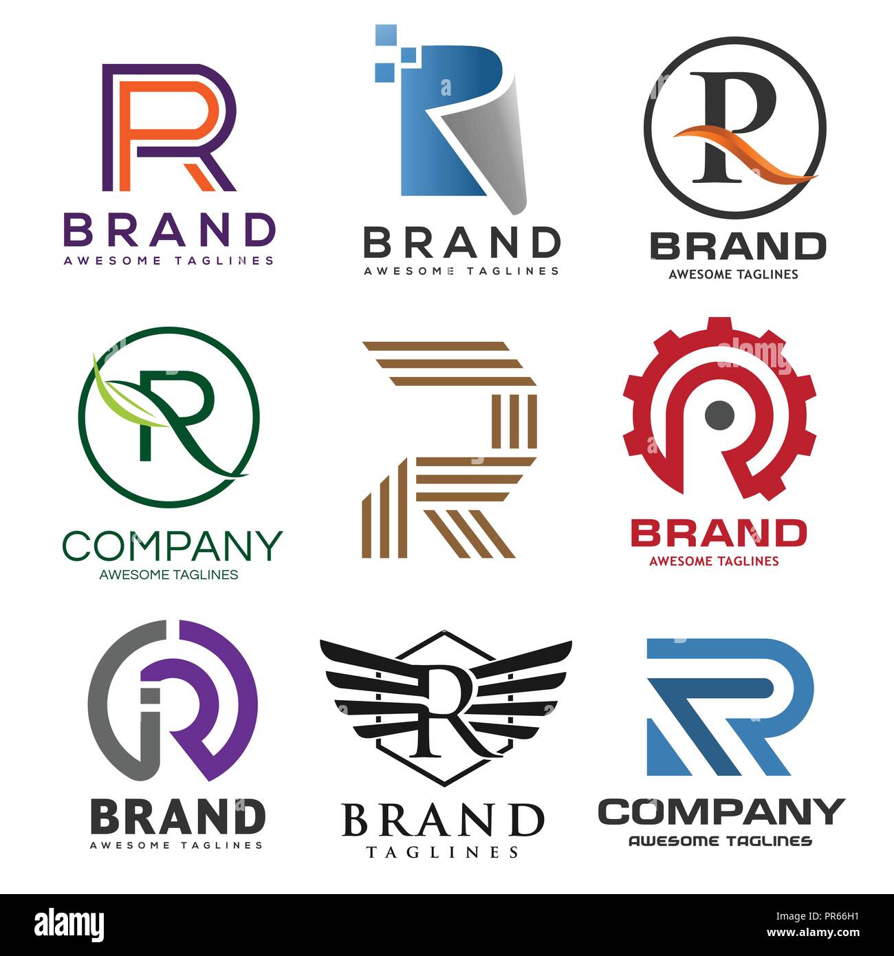 Creative Letter R Logo Best Letter R Logo Design Set Abstract Business Logo Design Template Modern Letter R Logo Template Editable For Your Business Stock Vector Image Art Alamy