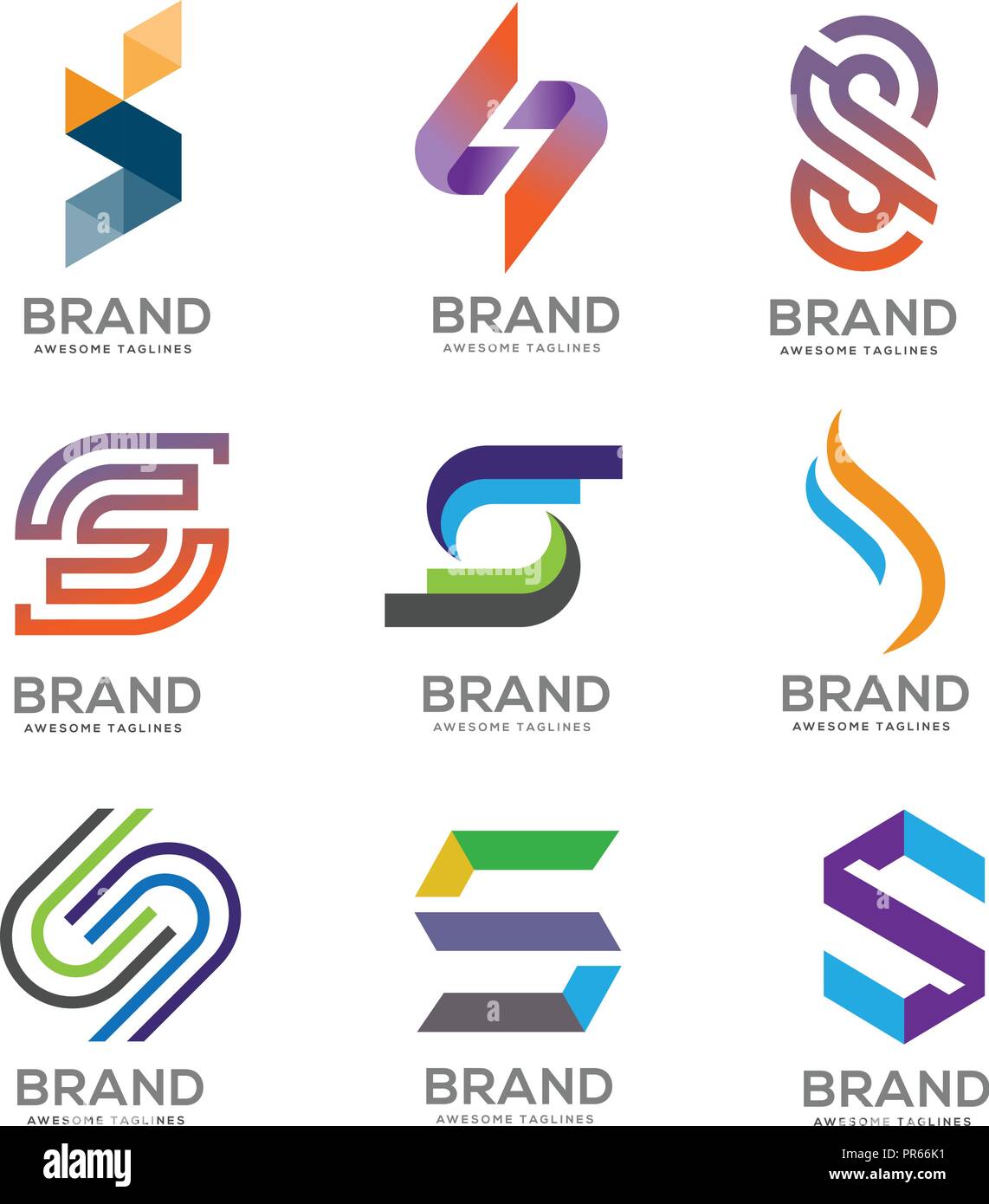 Letter S Logo template vector design logo set, modern Letter S Logo set template editable for your business Stock Vector