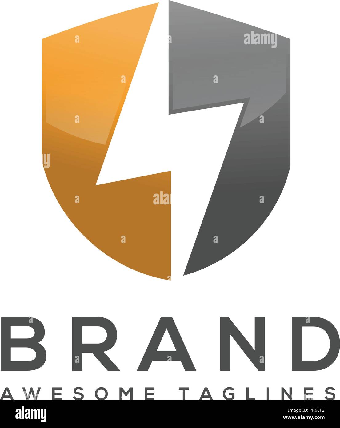 thunder shield logo, lighting shield logo, flash power shield logo, flash security logo Stock Vector