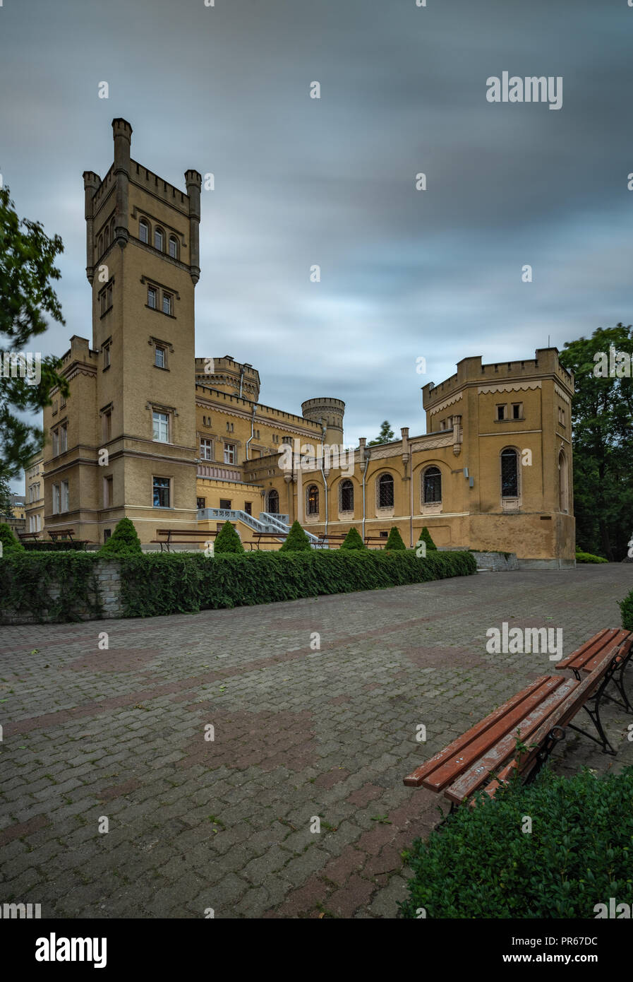Neo-Gothic Palace , Jablonowo Pomorskie , Kuyavian-Pomeranian Voivodeship, Poland Stock Photo