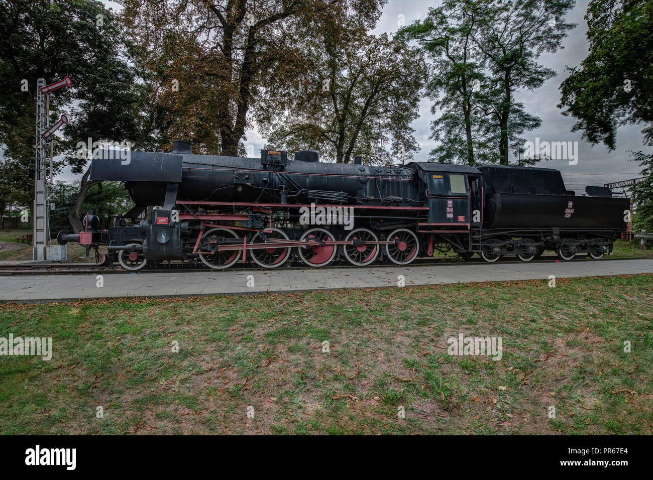 Steam locomotive , Jablonowo Pomorskie , Kuyavian-Pomeranian Voivodeship, Poland Stock Photo