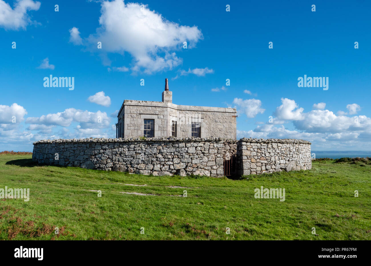 Tibbets is the most remote accommodation on Lundy island and was formerly an admiralty signal station with commanding views of east and west coasts Stock Photo