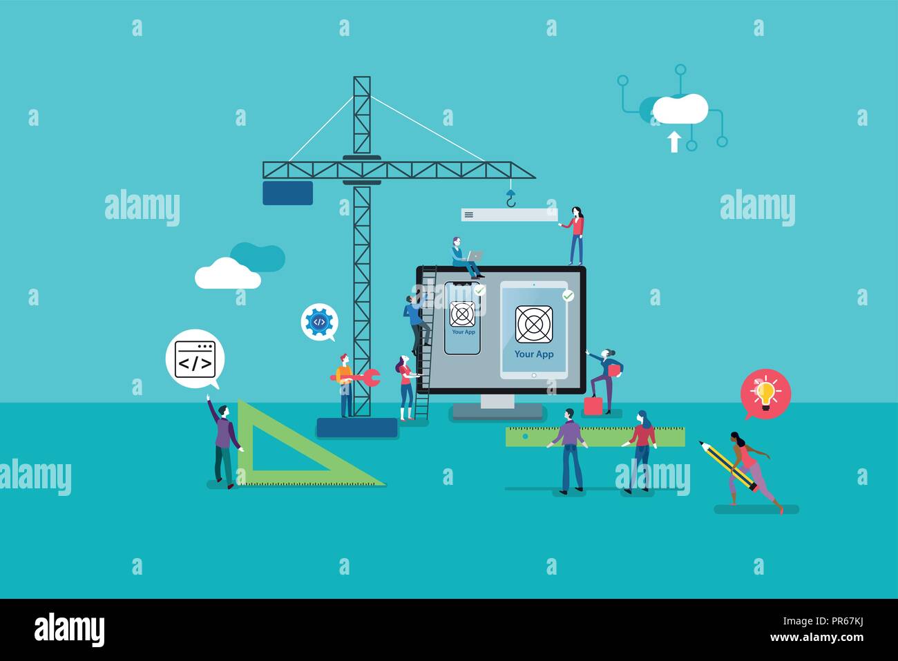 creative teamwork concept collaboration in application development