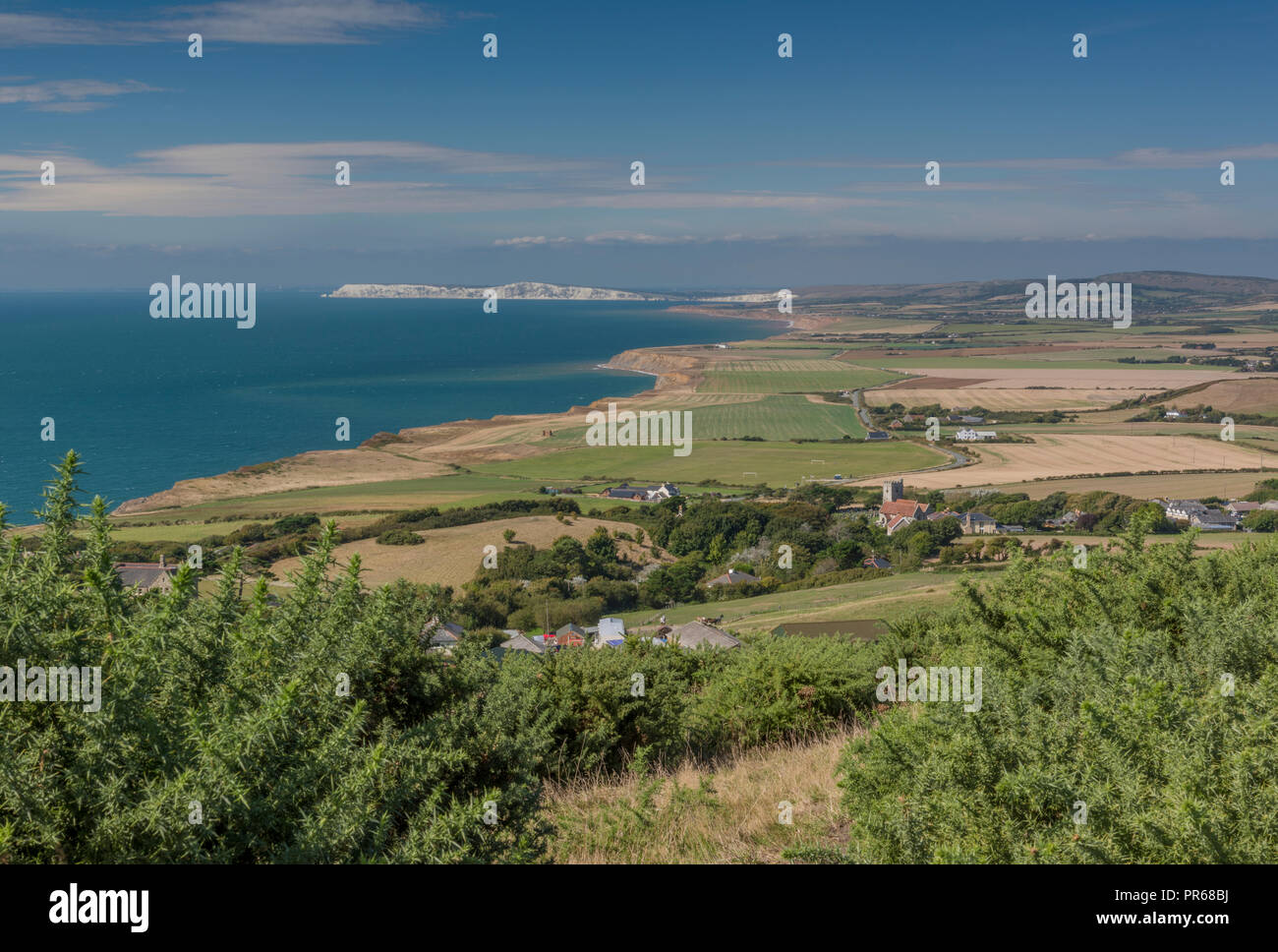 south western coast of the isle of wight countryside and coast Stock Photo
