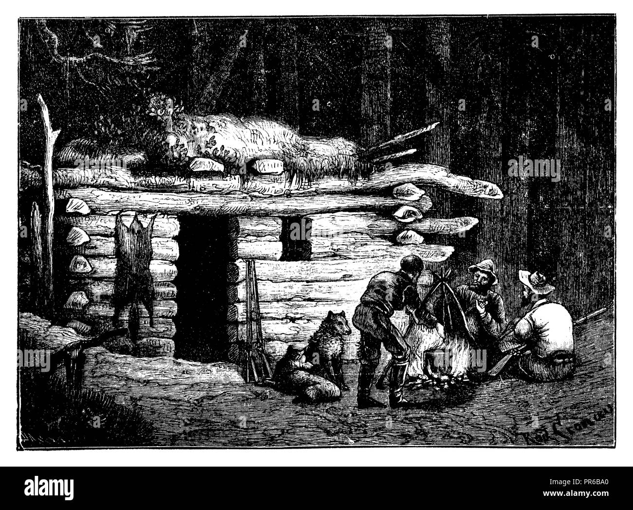 Log cabin in Canada,   1897 Stock Photo