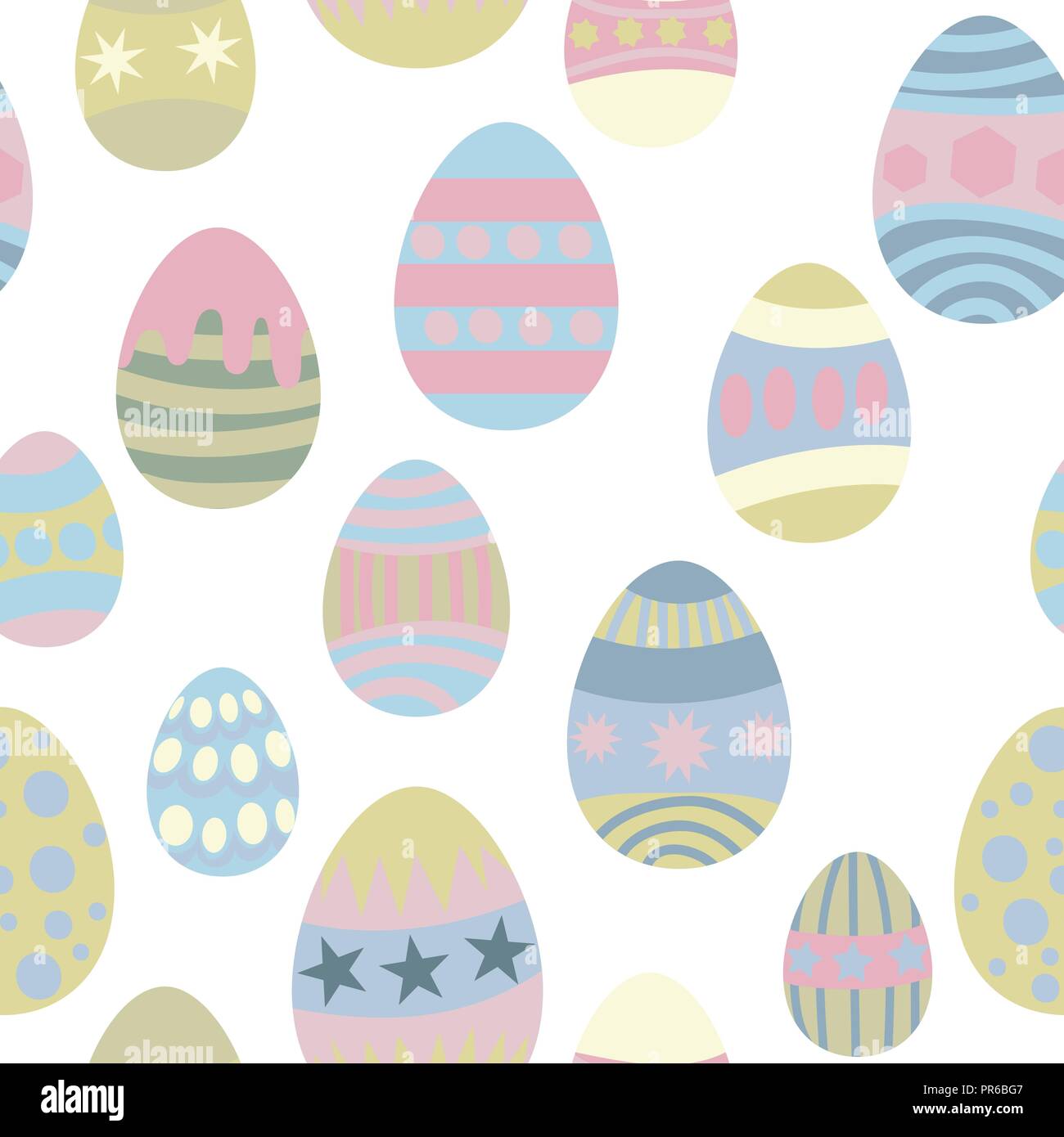 Vector pastel easter egg seamless pattern background. Happy pattern to celebrate Easter, perfect for fabric, scrapbooking, wallpaper and crafts. Stock Vector