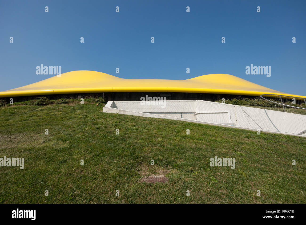 The Museo Enzo Ferrari automobile museum, Modena, Italy, official museum of Ferrari; building (2012) designed by British architects Future Systems Stock Photo