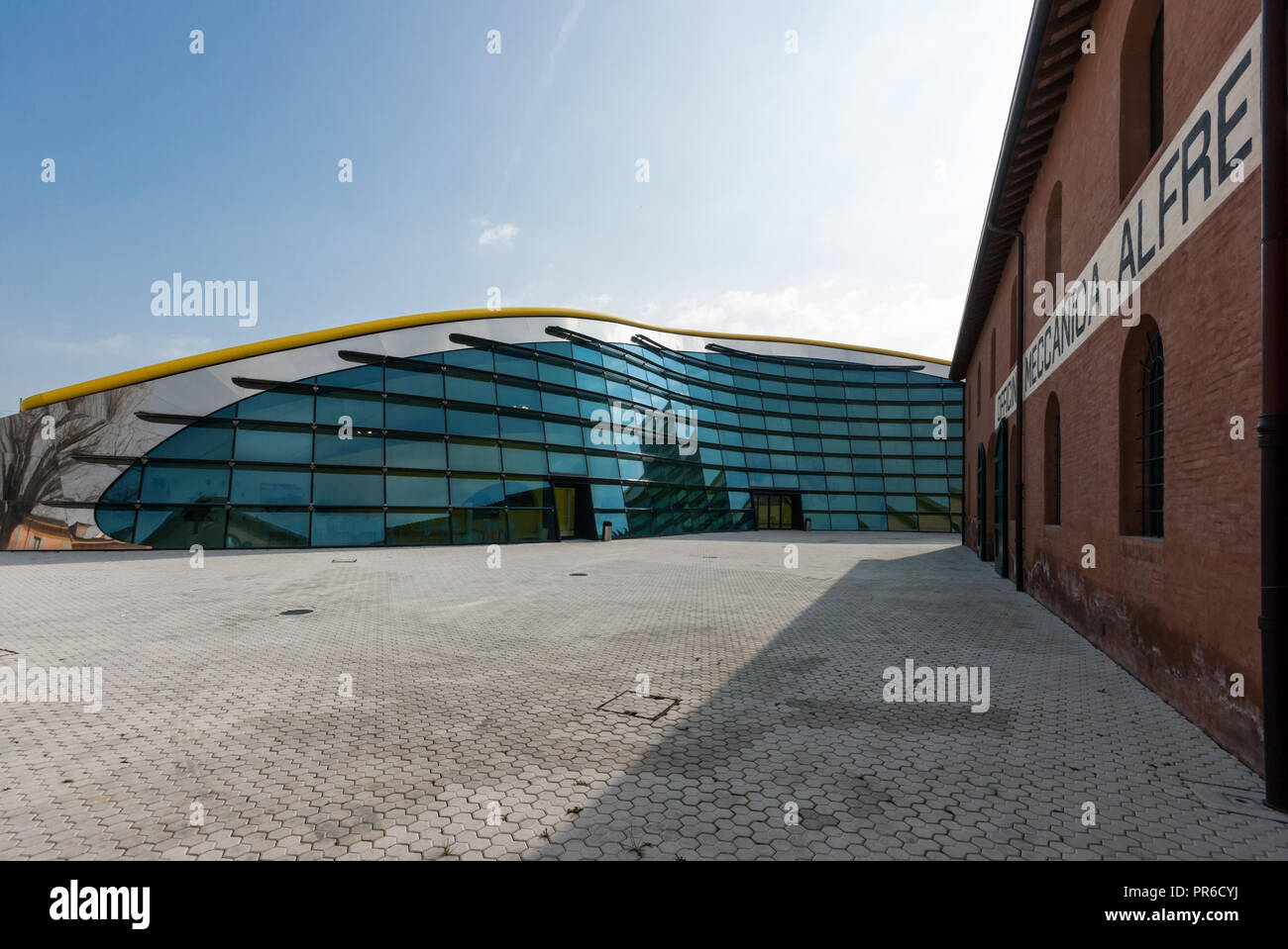 The Museo Enzo Ferrari automobile museum, Modena, Italy, official museum of Ferrari; building (2012) designed by British architects Future Systems Stock Photo