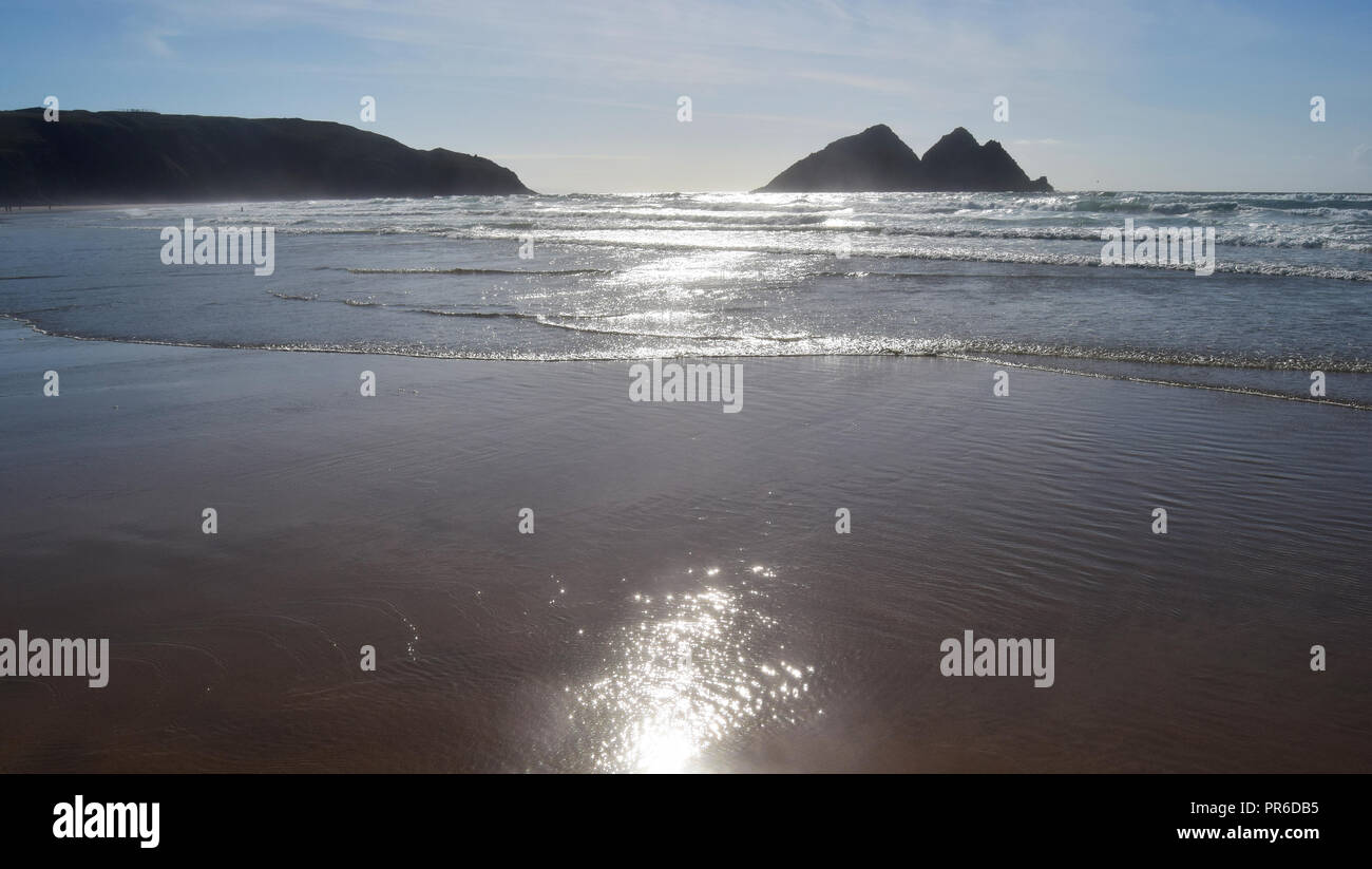 Holywell beach, Holywell, Cornwall, 140918 Stock Photo Alamy