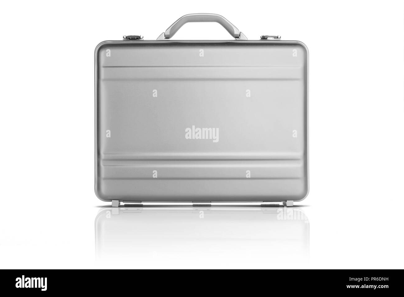 silver metal suitcase