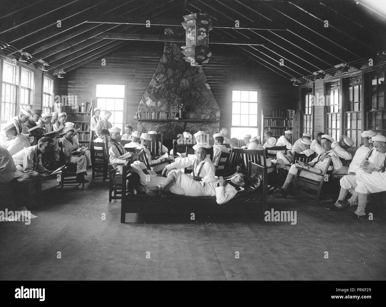 1918 Interior View of Library; Pelham Bay Naval Training Station