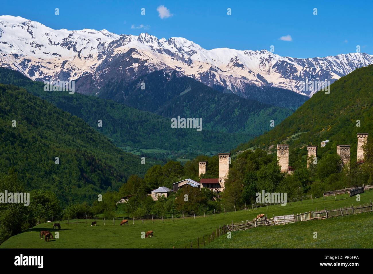 Georgia, Svaneti, Laili village, UNESCO world heritage Stock Photo