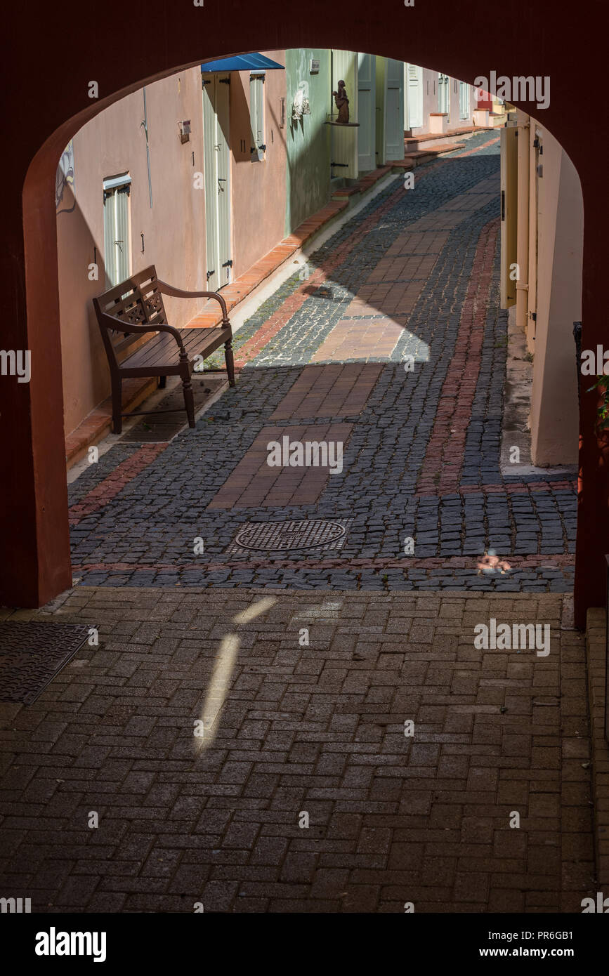 Alleyway in Curacao Stock Photo