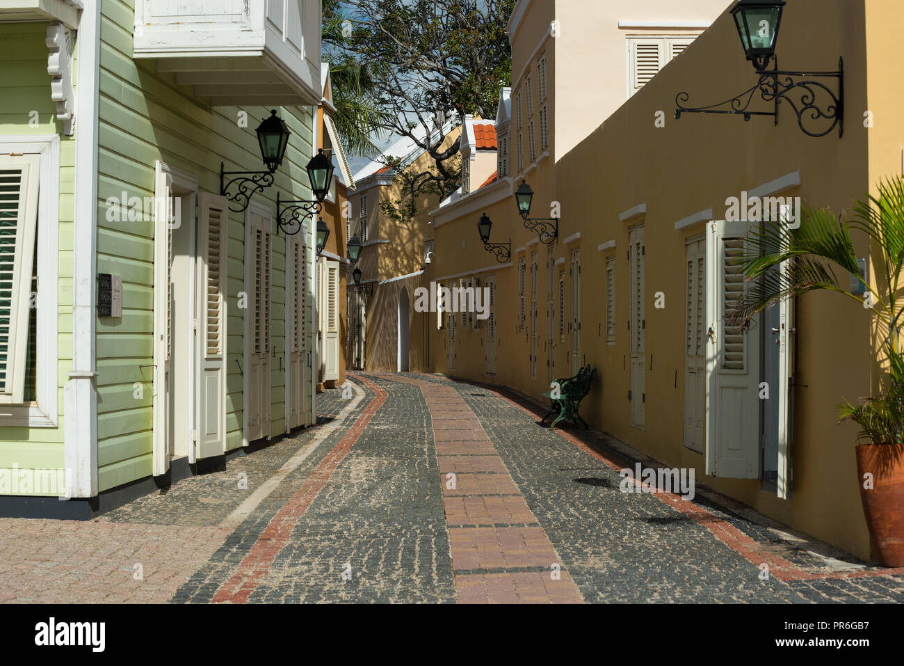 Alleyway in Curacao Stock Photo
