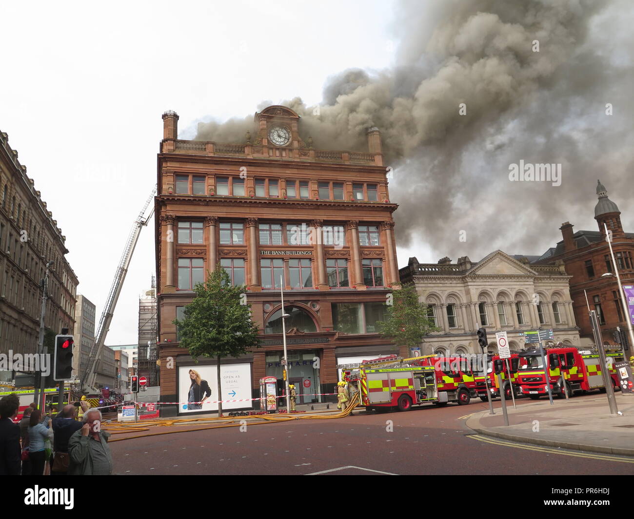 Belfast Primark, located in The Bank Buildings, on fire in Belfast City