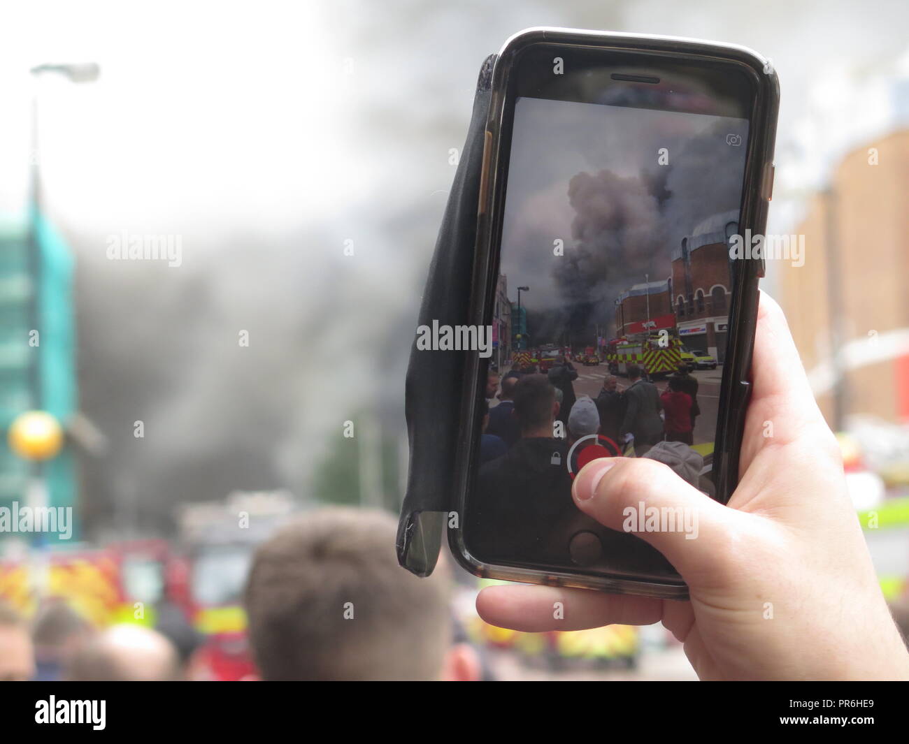 Belfast Primark, located in The Bank Buildings, on fire in Belfast City