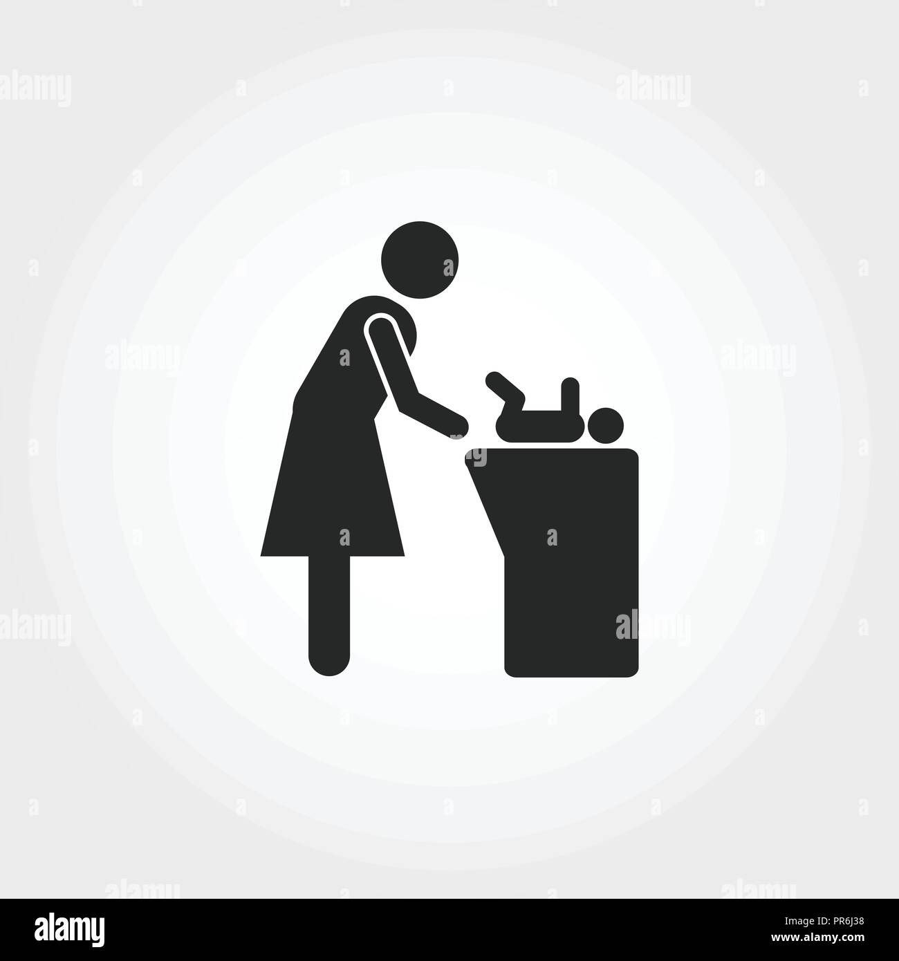 Changing Table icon. Monochrome style design from baby things