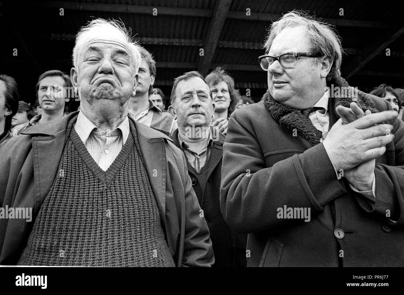 Football match, Wimbledon, UK, 1986 Stock Photo