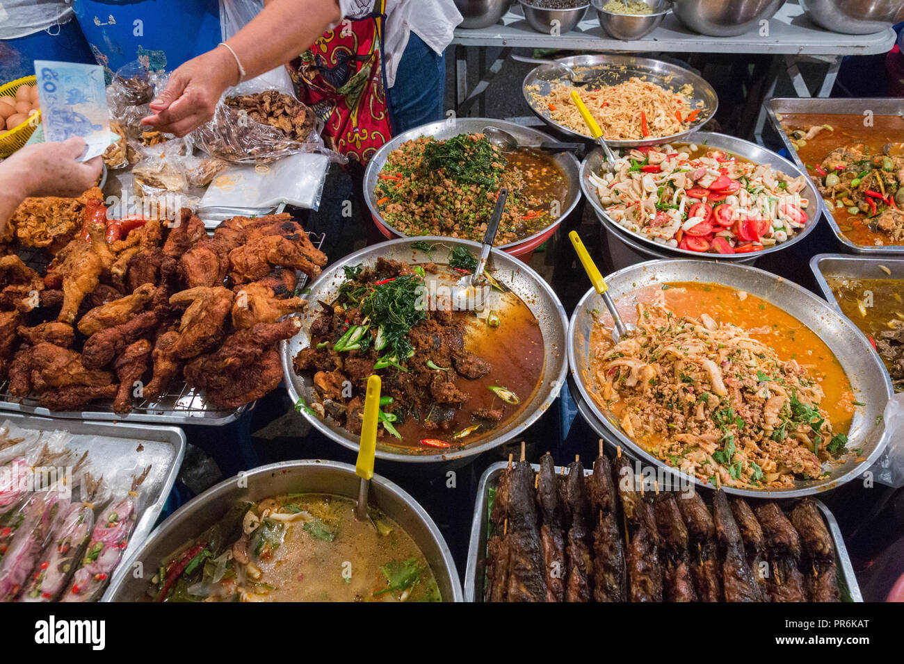 Street Food In A Night Market In Chiang Mai Thailand Stock Photo