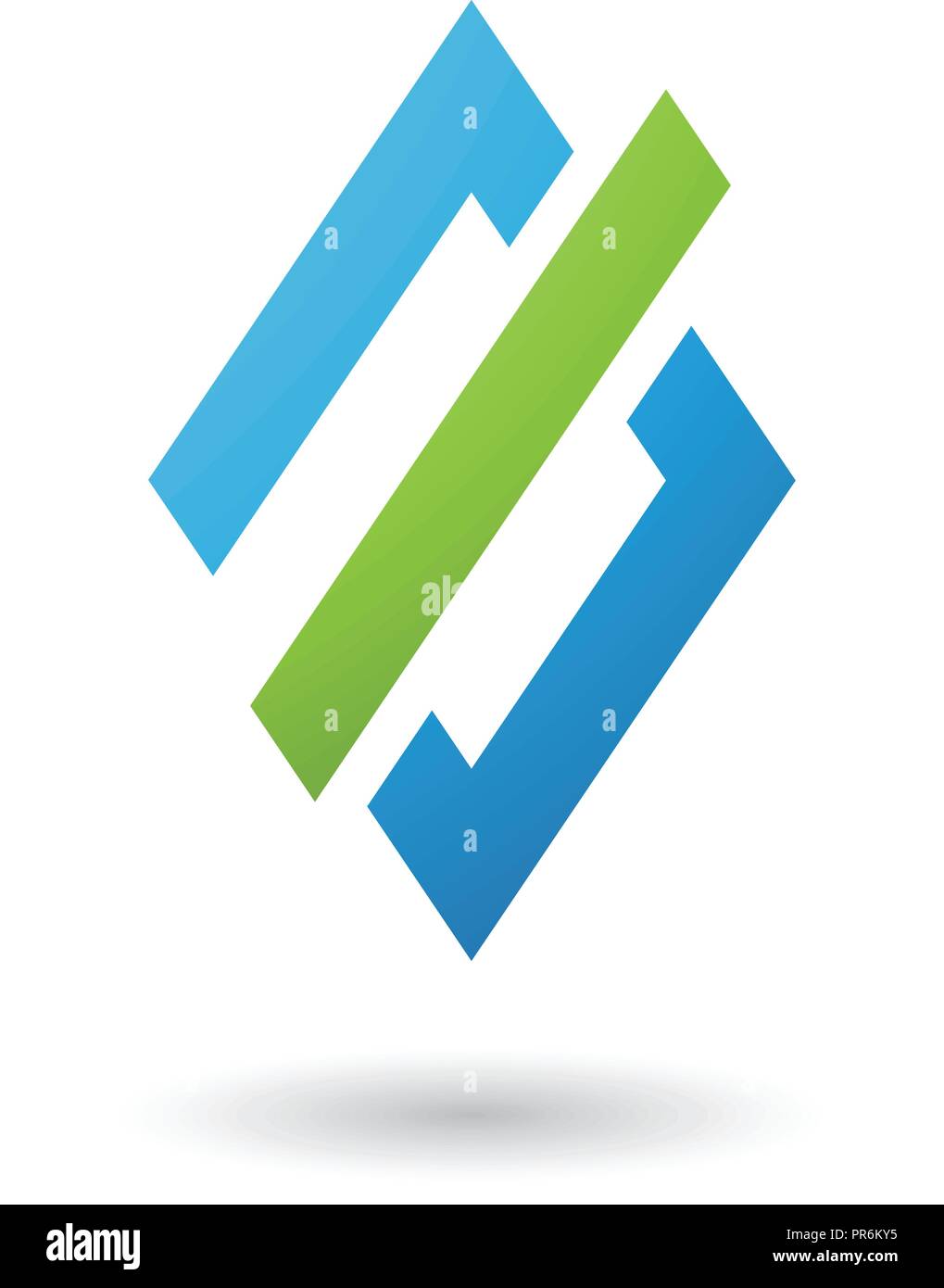 Vector Illustration of Blue Abstract Diamond and Rectangle Shape ...