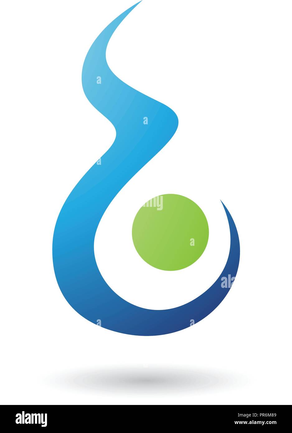 Vector Illustration of Blue Letter B Shaped Fire Icon isolated on a ...