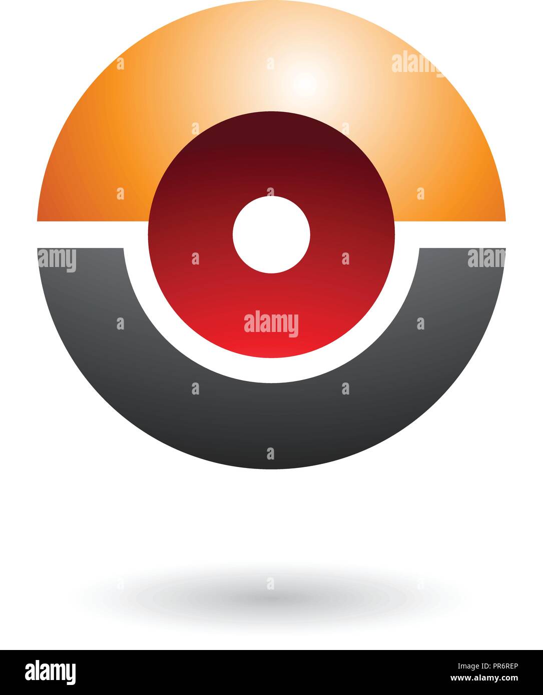 Vector Illustration of Orange Red and Black Futuristic Shiny Sphere ...