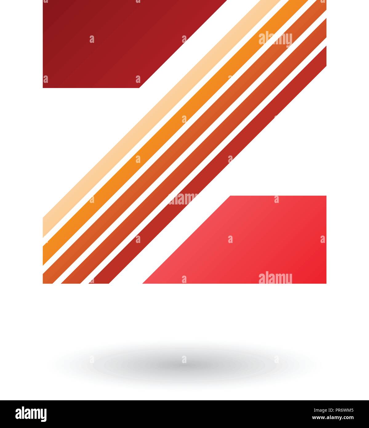 Vector Illustration of Red and Orange Letter Z with Thick Diagonal ...