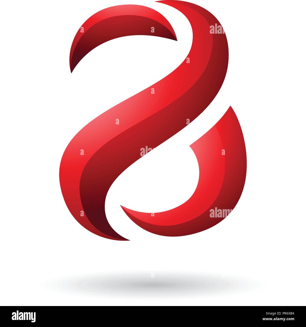 Vector Illustration of Red Snake Shaped Letter A isolated on a White ...
