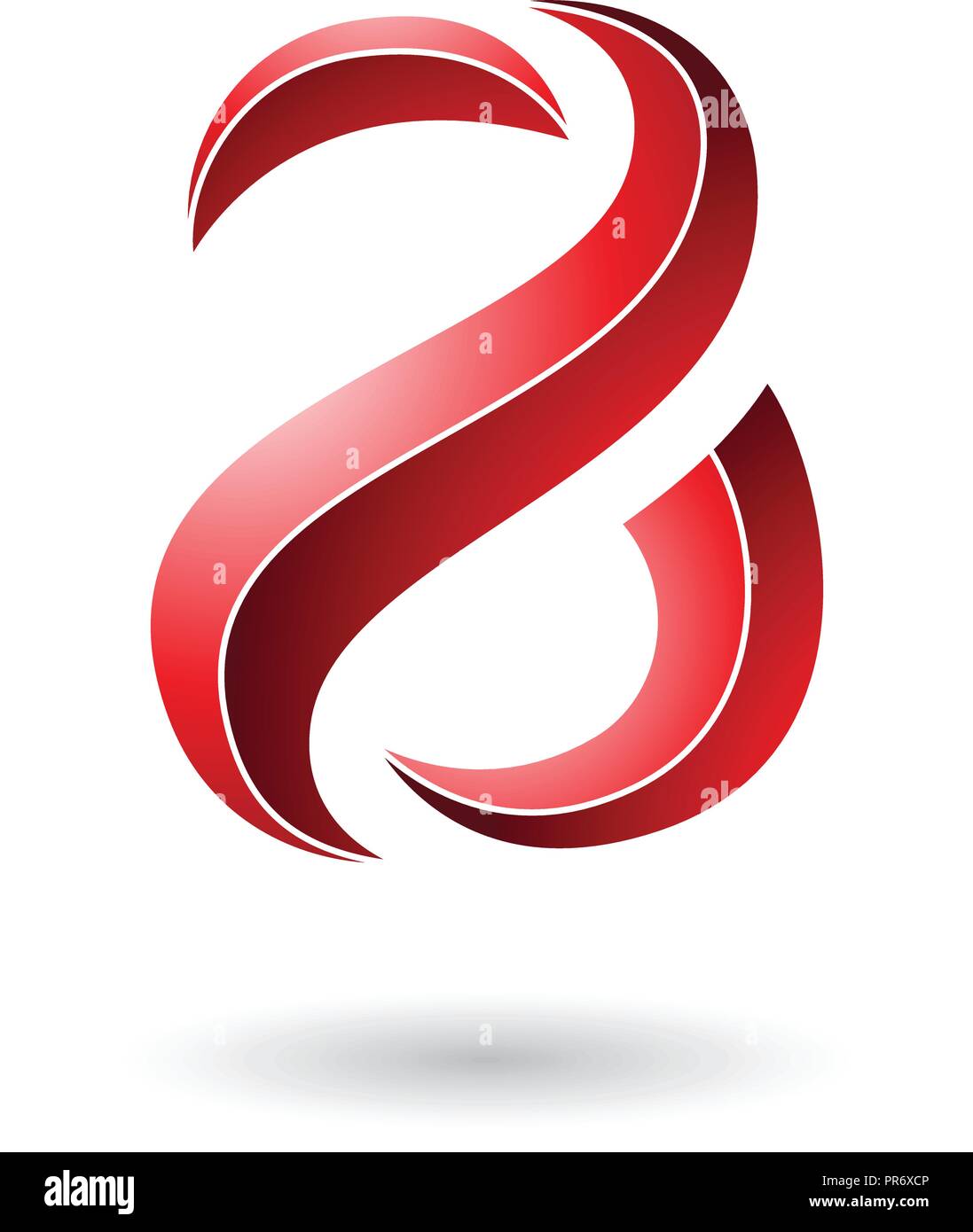 Vector Illustration of Red Striped Snake Shaped Letter A isolated on a ...