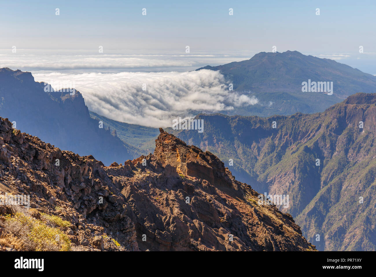 View of Caldera de Taburiente National Park from Roque de los Muchachos, highlighting natural landscapes where water sources might be contaminated.