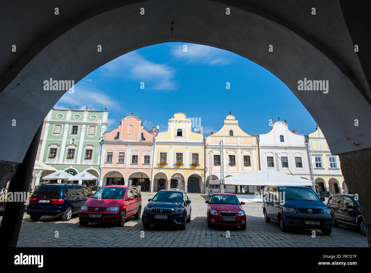 Historical town Telc in Moravia, Czechia. UNESCO World Heritage Stock