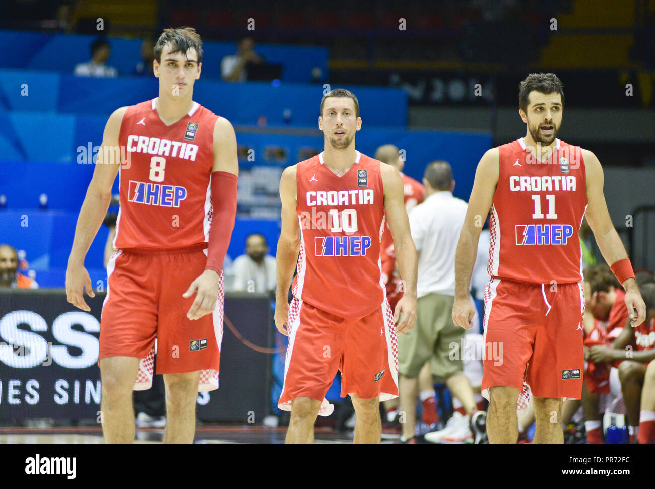 Dario Saric, Roko Ukic and Krunoslav Simon. Croatia Basketball National Team.  FIBA World Cup Spain 2014 Stock Photo - Alamy