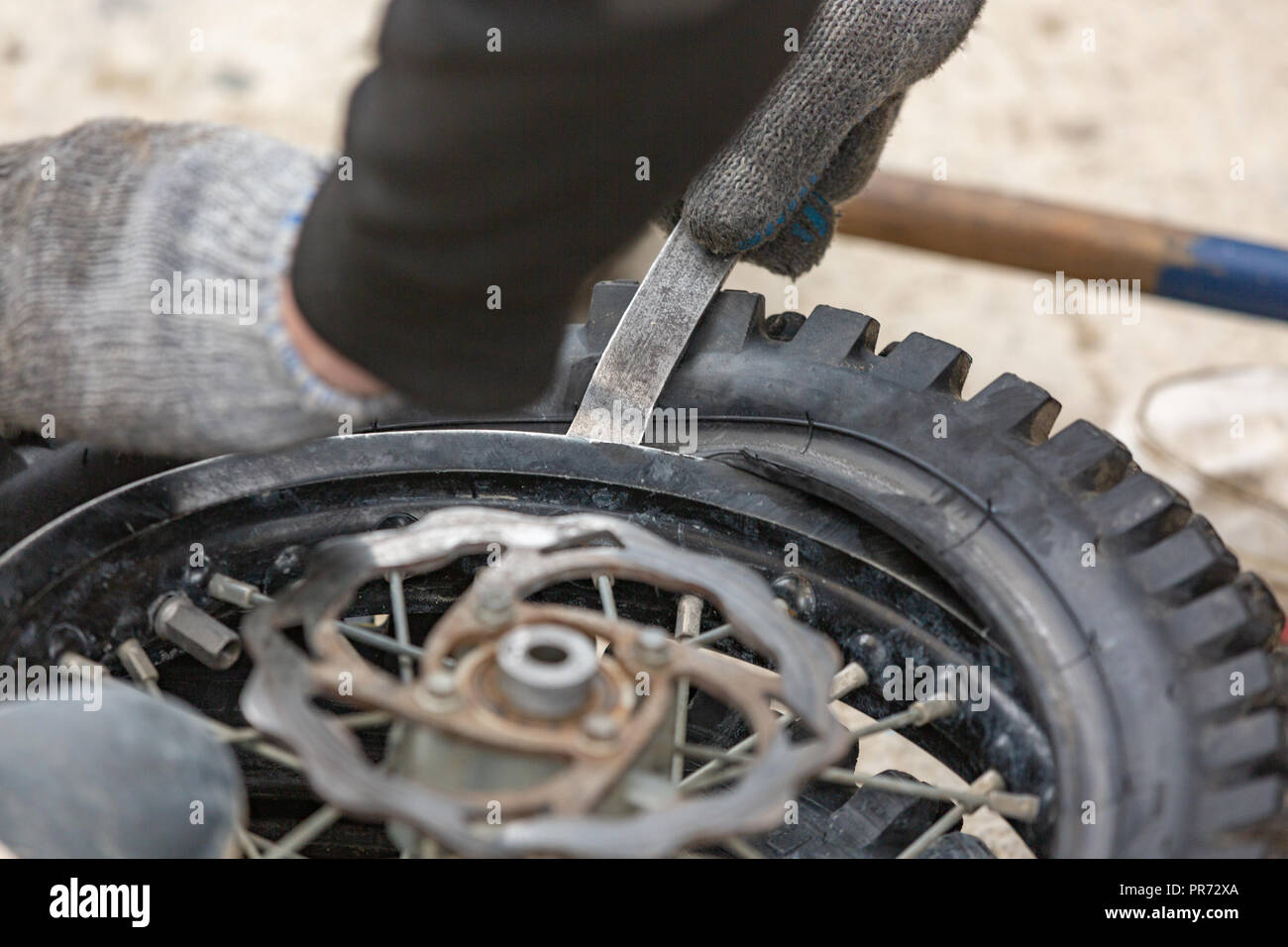 repairing motorcycle tire with repair kit, Tire plug repair kit for