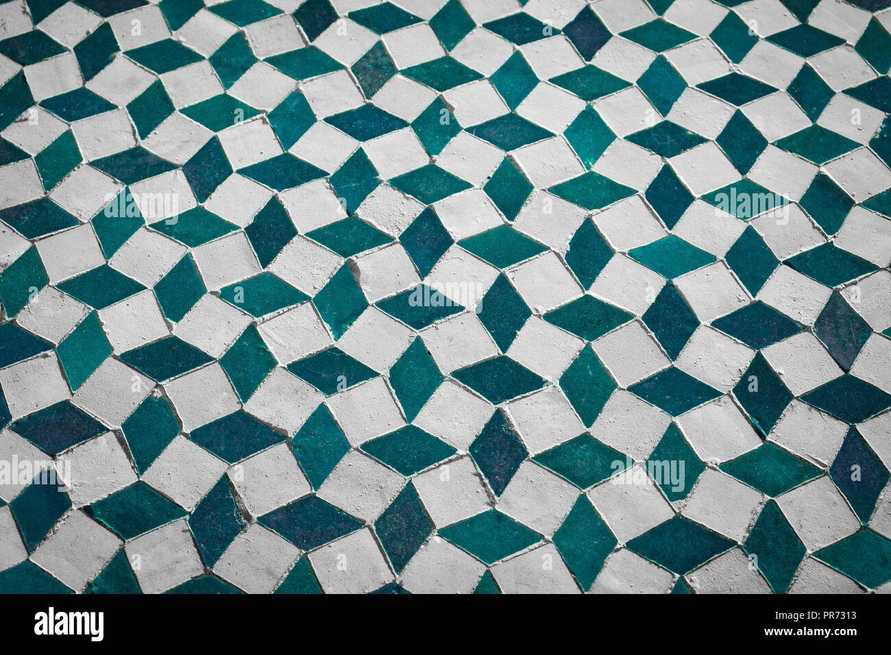 mosaic pattern background ,  old  table 3d cubes - Stock Photo