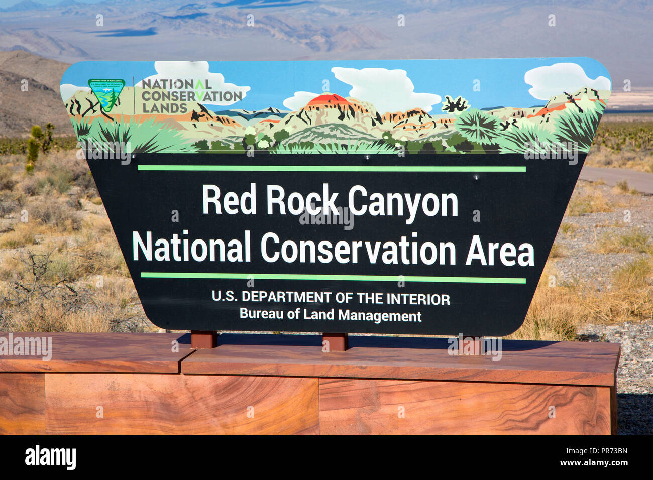 Entrance sign, Red Rock Canyon National Conservation Area, Mt