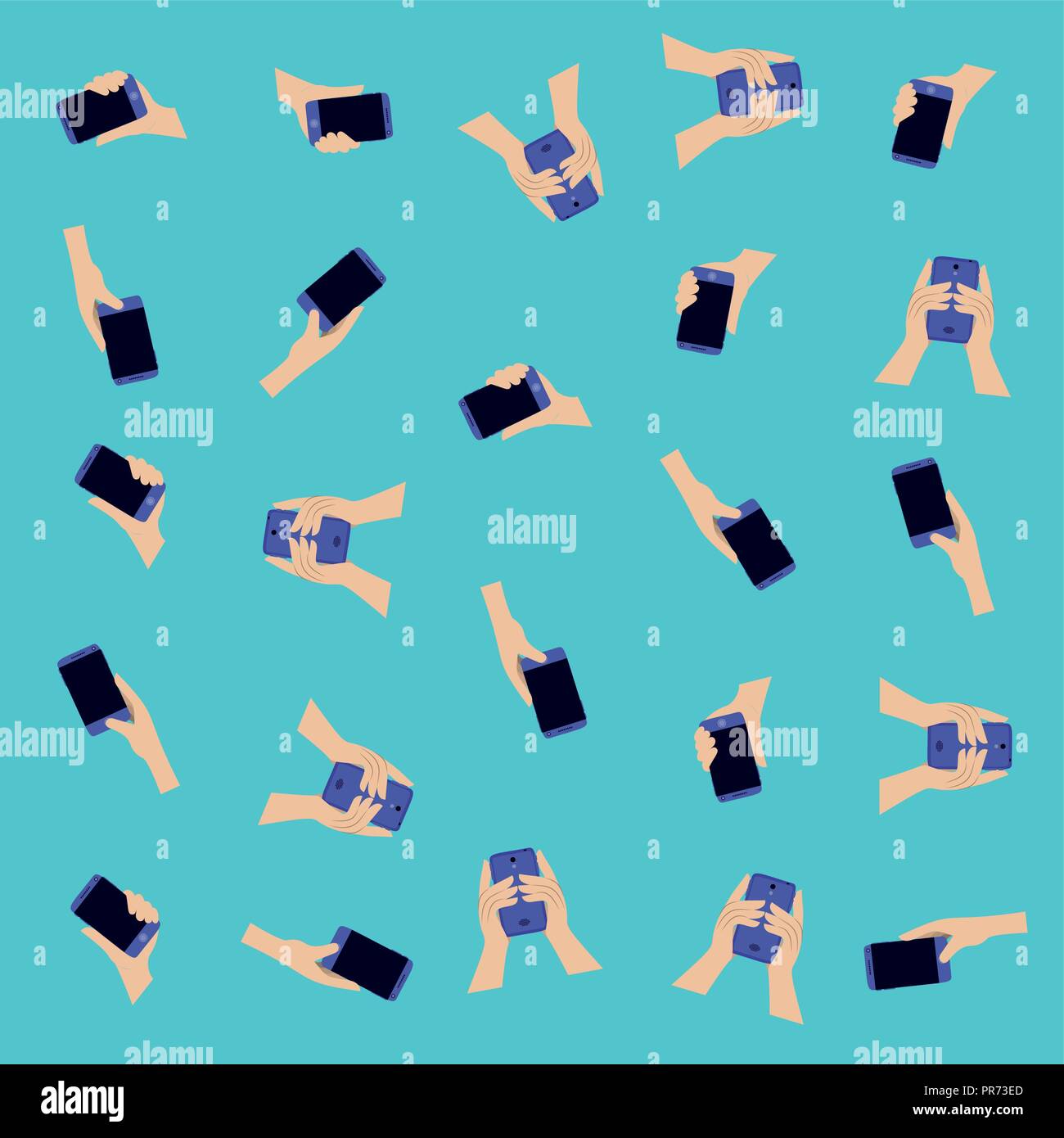 hand using smartphone pattern vector illustration design Stock Vector ...