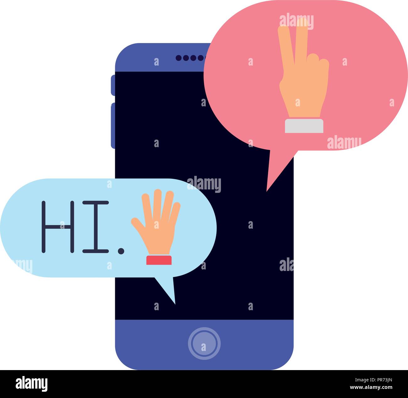 smartphone with speech bubbles isolated icon vector illustration design ...