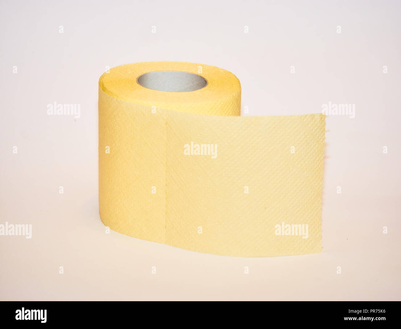 toilet paper, tissue yellow paper roll isolated on white background Stock Photo Alamy