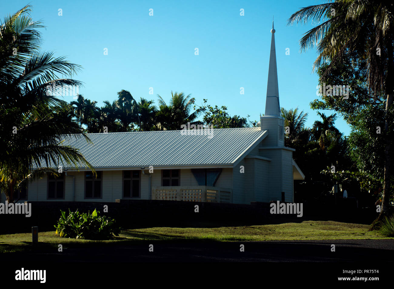 Mormon church of Sapwalop at Palikir, Pohnpei, Federated States of Micronesia Stock Photo
