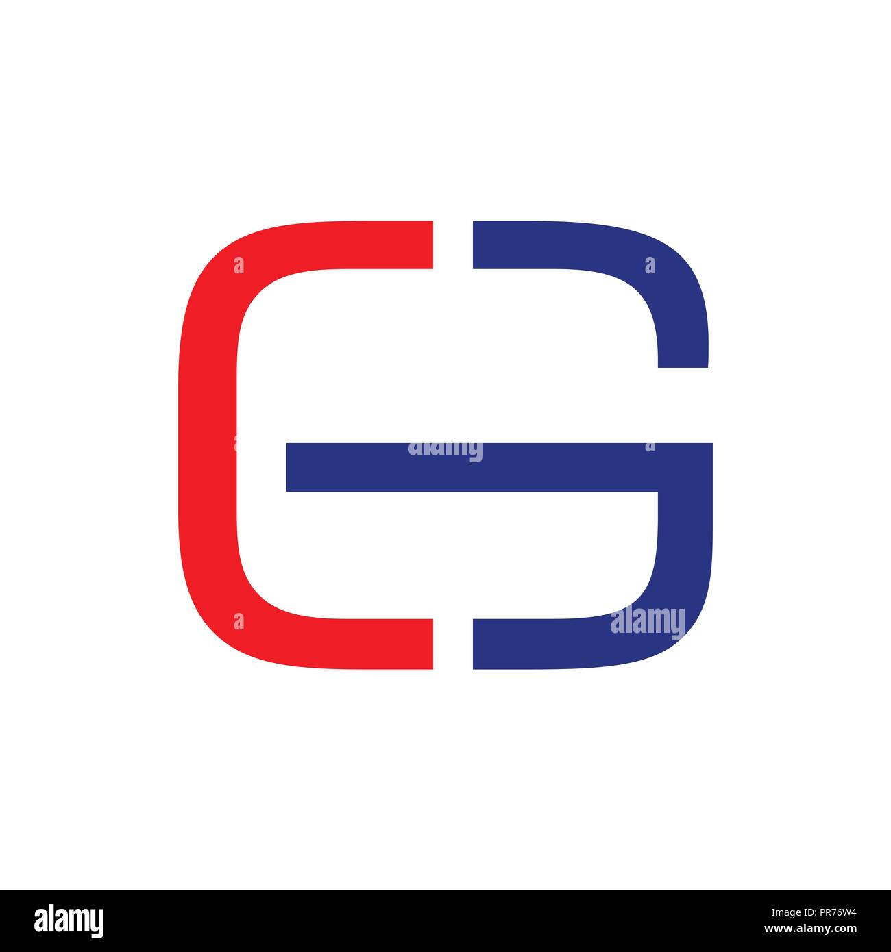 CG Initials Cut Half Lettermark Vector Symbol Graphic Logo Design Template Stock Vector
