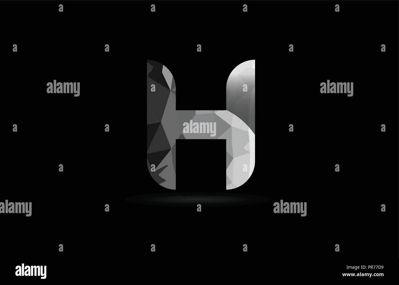 black and white alphabet letter h logo design suitable for a company or ...