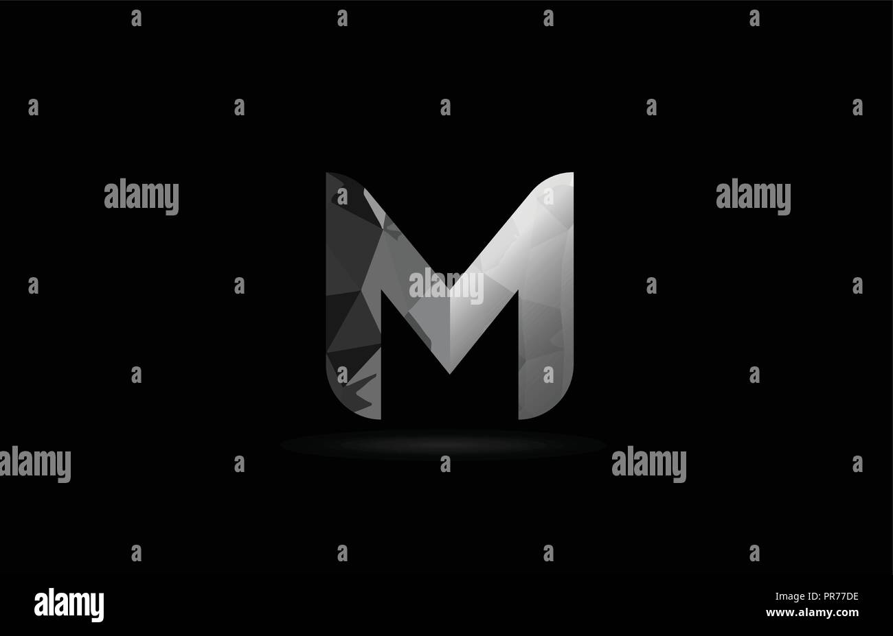 black and white alphabet letter m logo design suitable for a company or ...